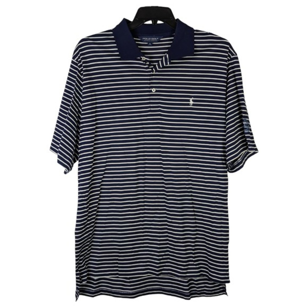 Polo Ralph‎ Lauren Polo Shirt Golf Mens XL Blue Cotton Striped Pony Short Sleeve
